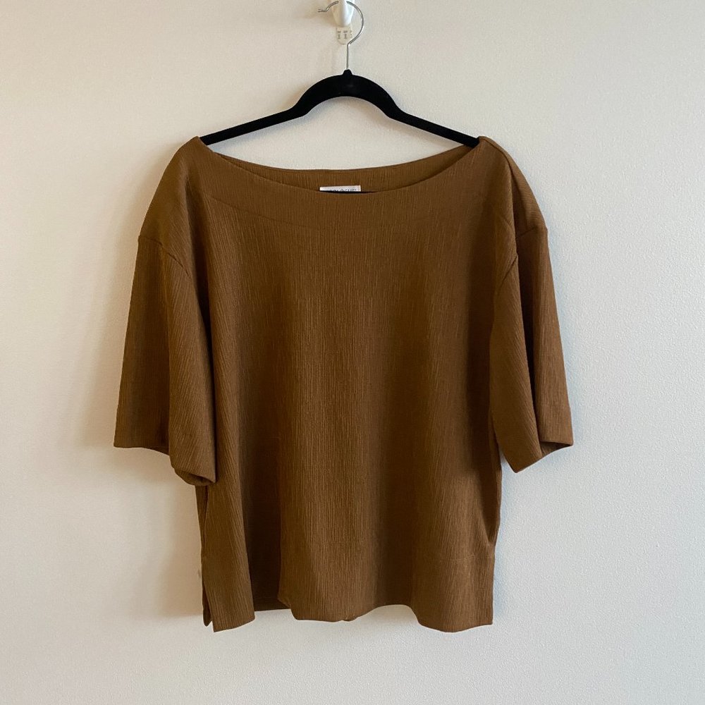 Prologue Caramel Stripe Textured Blouse